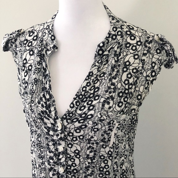Poupette St Barth Heni Mini Dress Black and White Floral Size XS - Picture 3 of 9